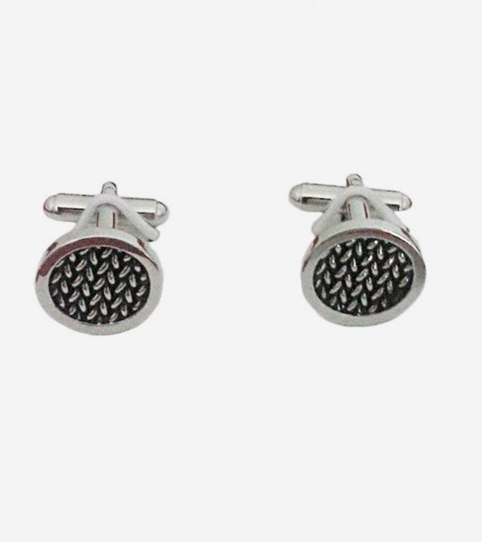 Round Silver Men's Cufflinks