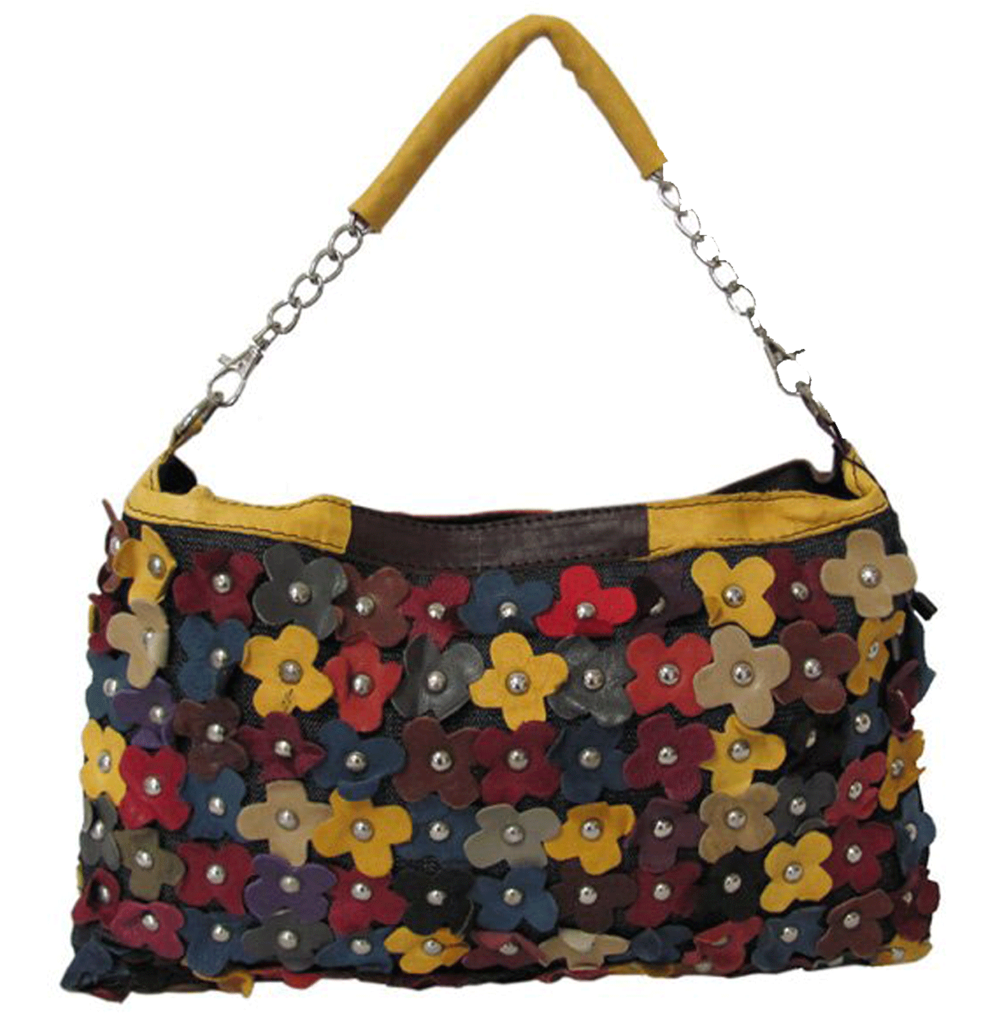 Yellow Rainbow Hana Leather Shoulder Bag