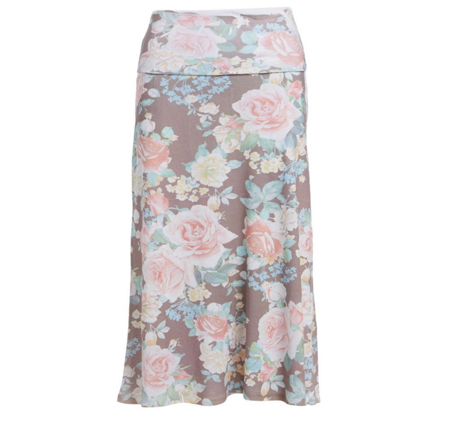 Brown Floral Maxi Skirt