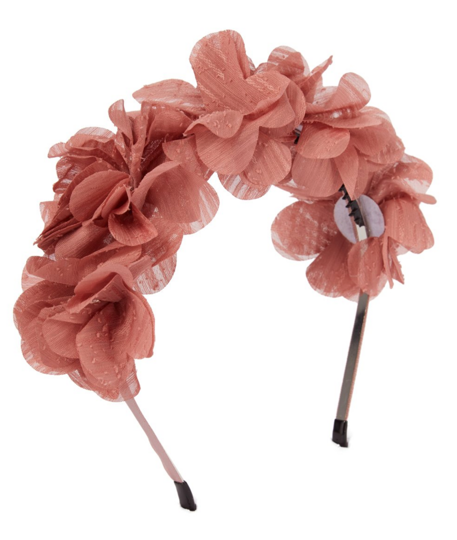 Red Textured Flowers Headband