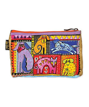 Black & Yellow Feline Mini Cosmetic Bag