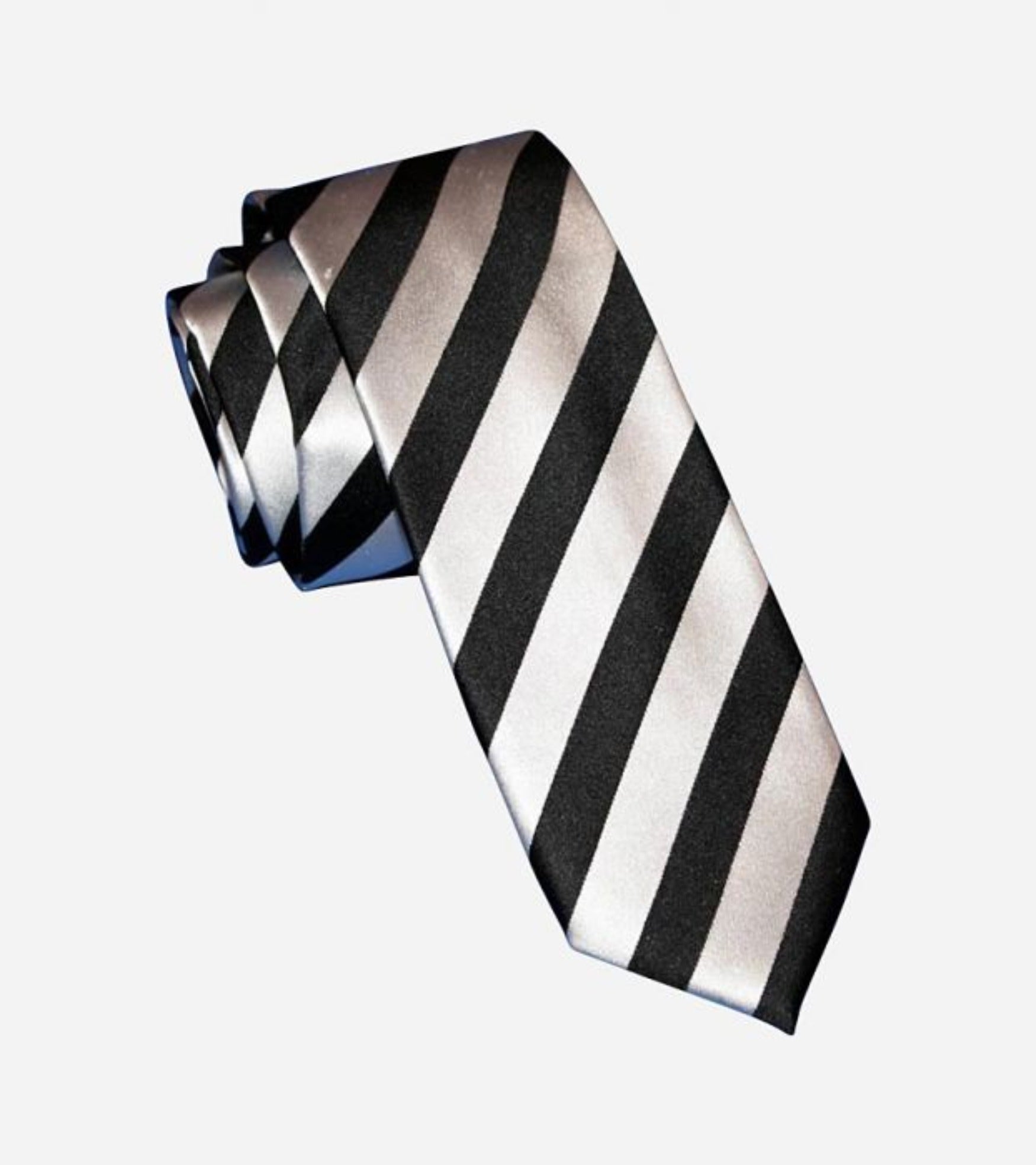 Black & White Skinny Silk Neck tie