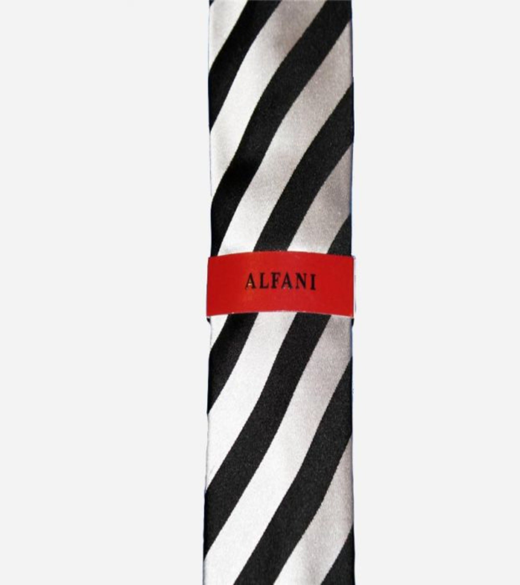 Black & White Skinny Silk Neck tie