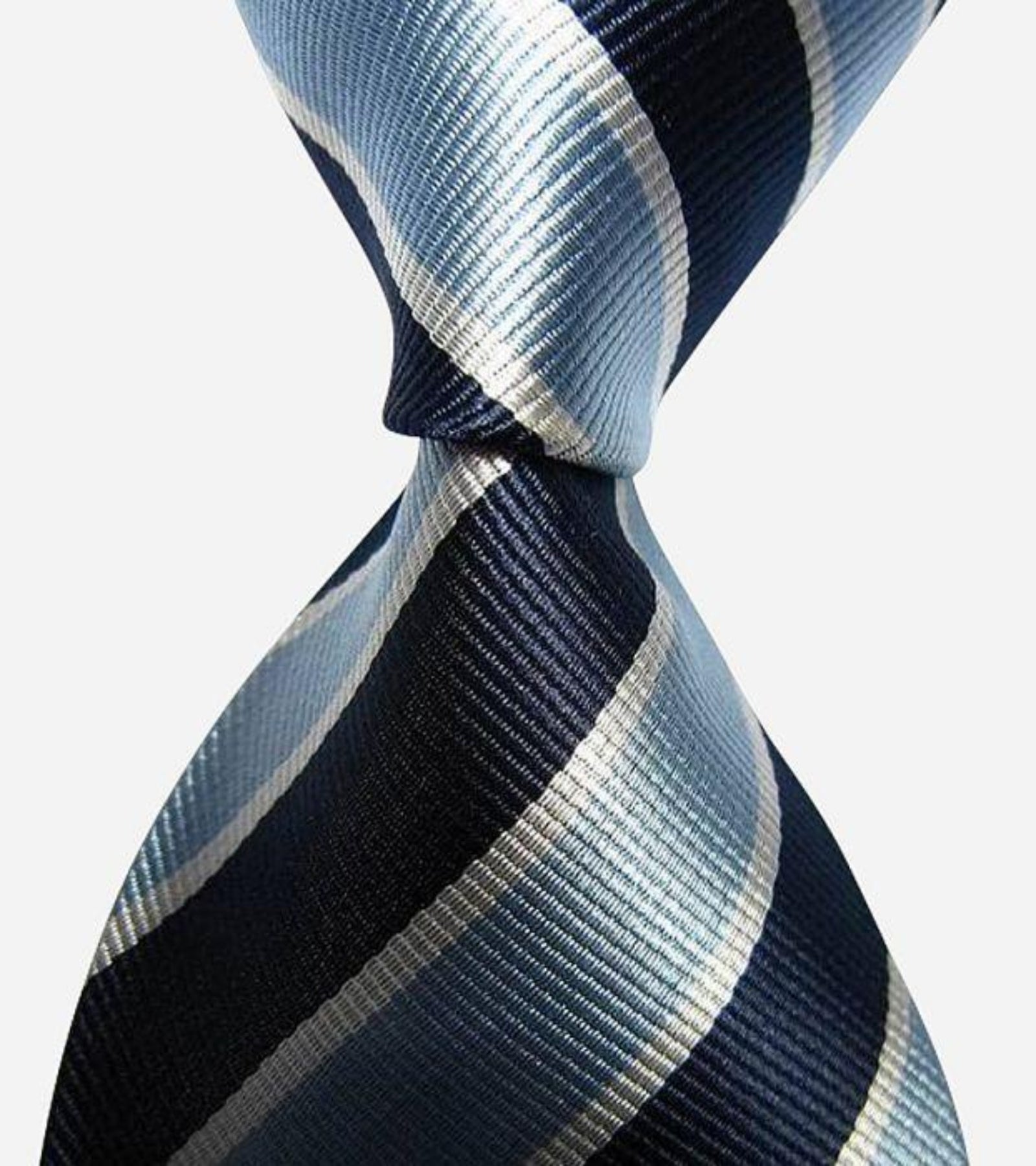 Dark Blue Stripe Jacquard Silk Necktie