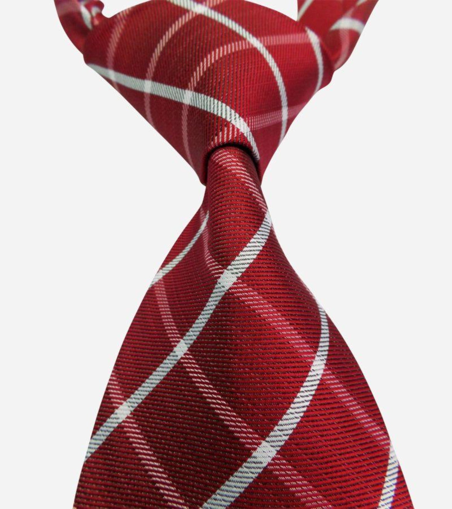 Red & White Silk Necktie