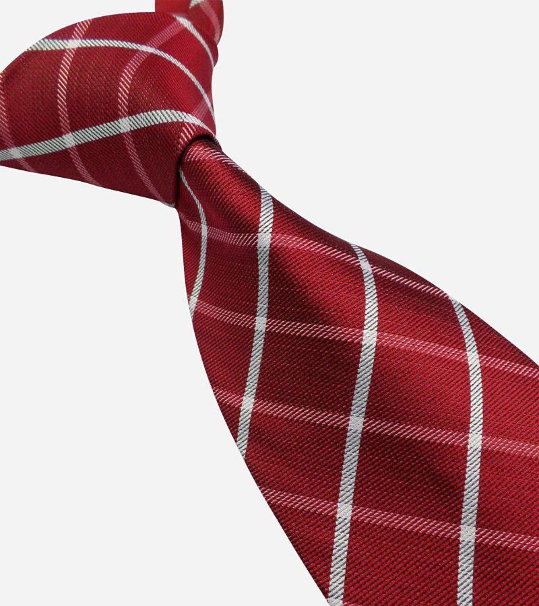 Red & White Silk Necktie