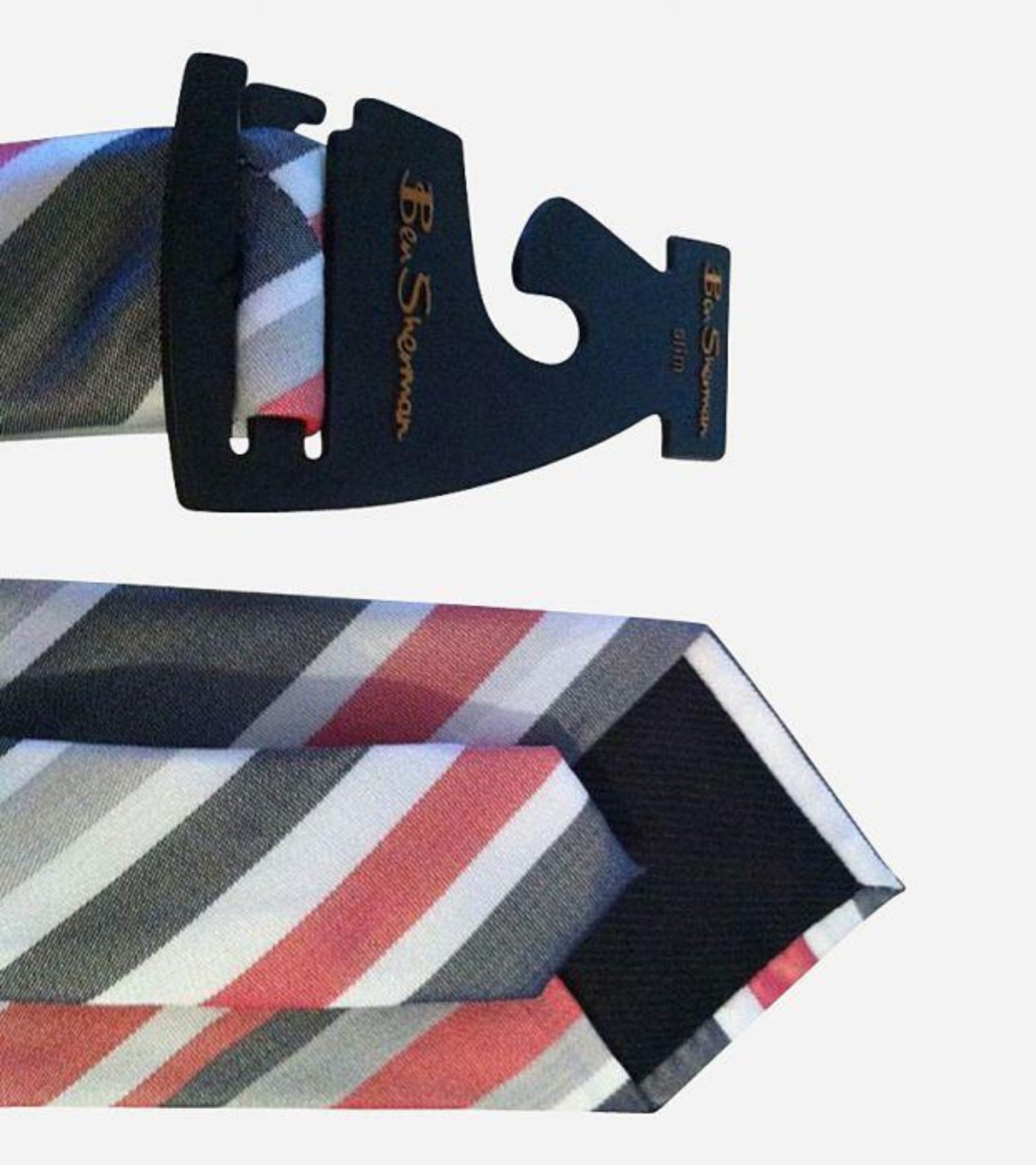 Multi-Color Stripe Skinny Silk Necktie