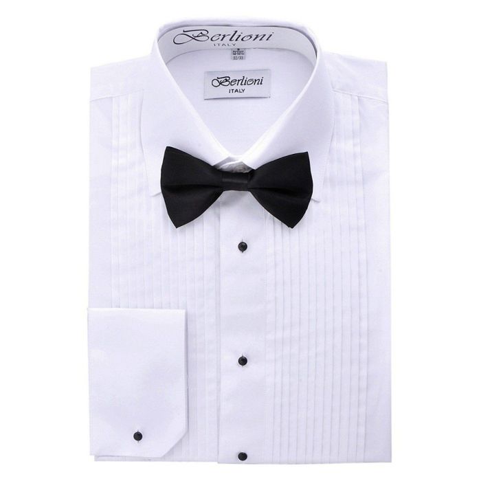 White Bow-Tie Tuxedo Dress Shirt