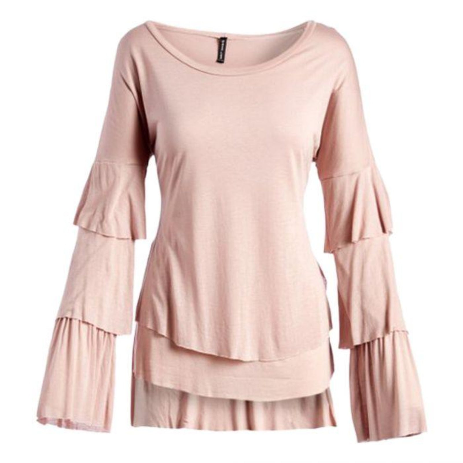 Women Rose Ruffle-Sleeve Top