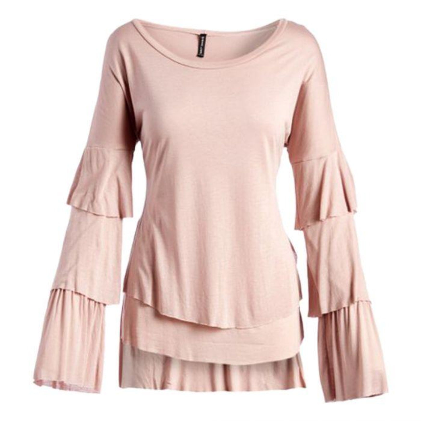 Women Rose Ruffle-Sleeve Top