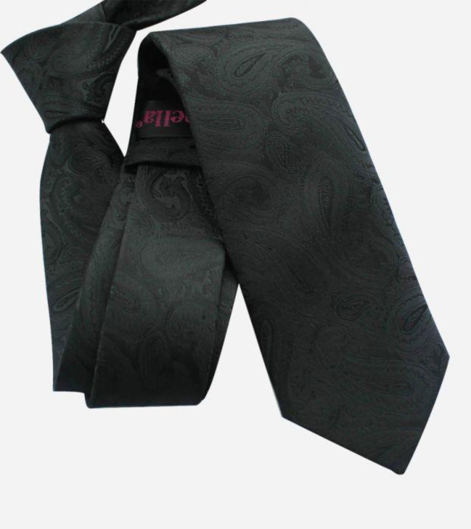 Black Woven Skinny Tie