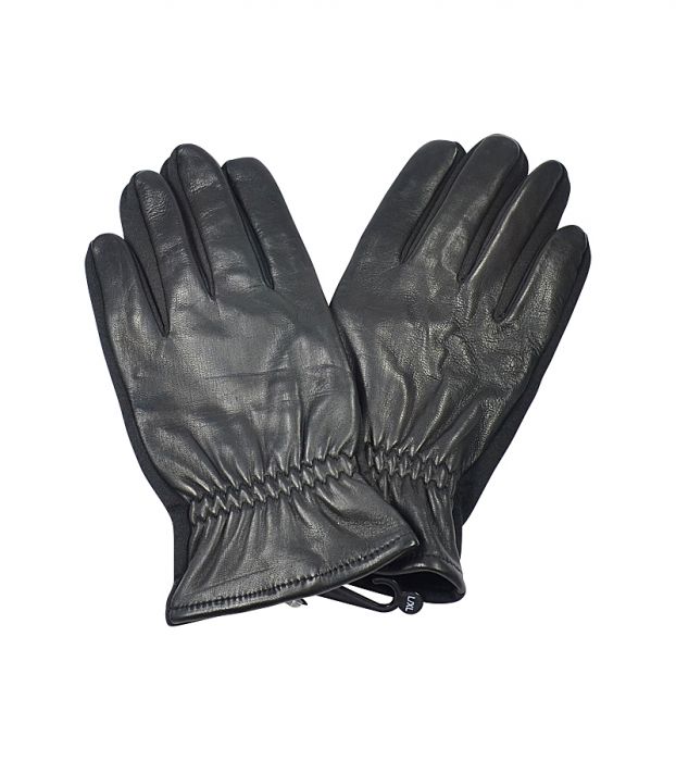 Men's Black Leather Touchscreen Gloves