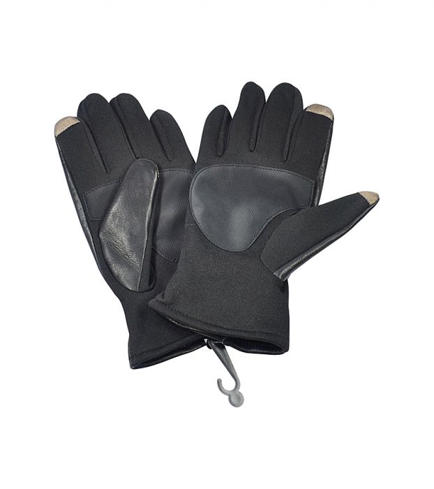Men's Black Leather Touchscreen Gloves