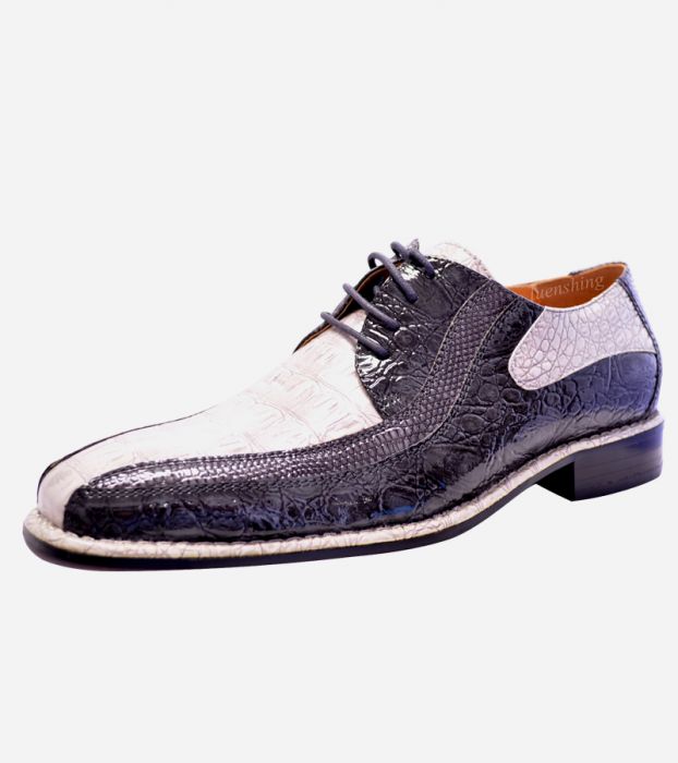 Croco Print Gray Charcoal Shoes