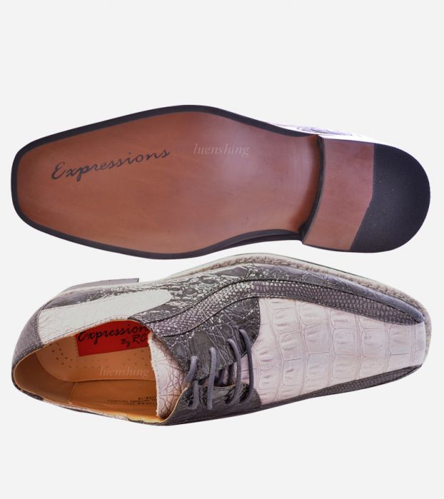 Croco Print Gray Charcoal Shoes