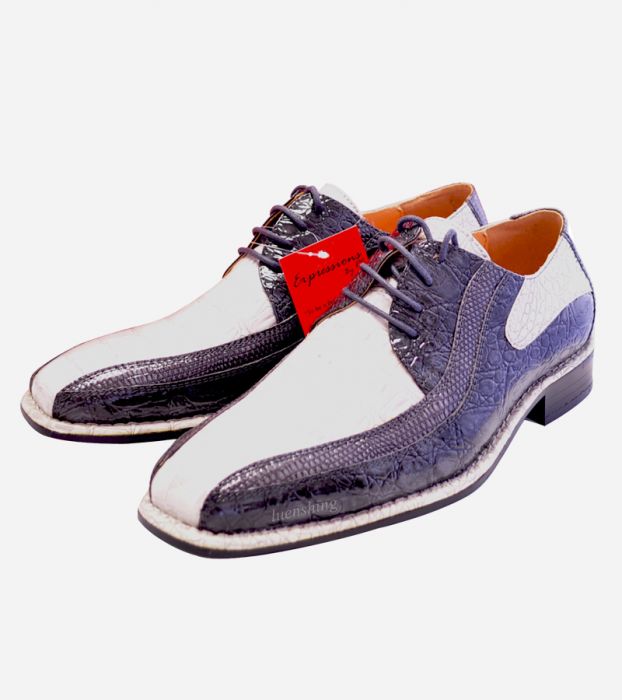 Croco Print Gray Charcoal Shoes