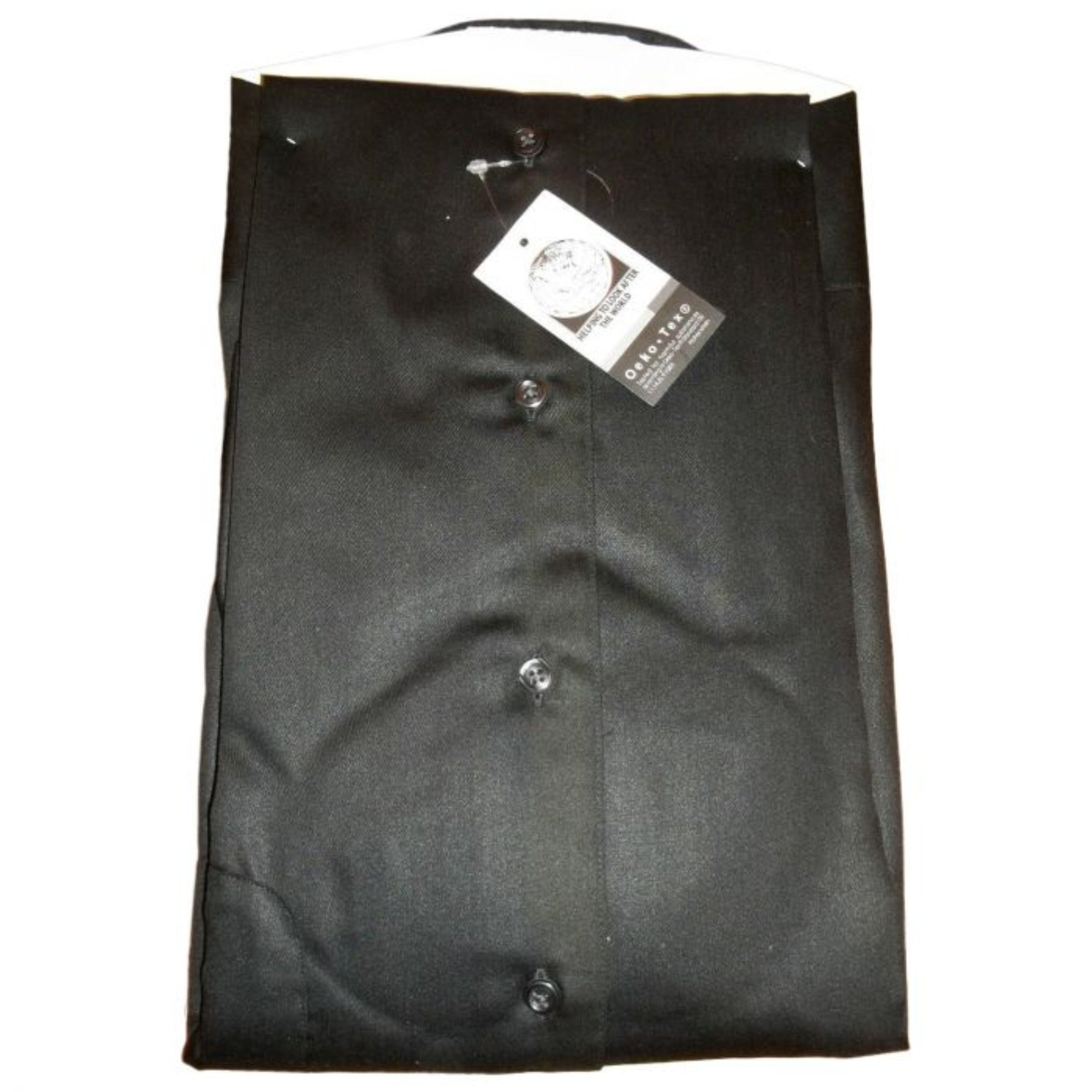 Men’s Black Button Down Sateen Dress Shirt