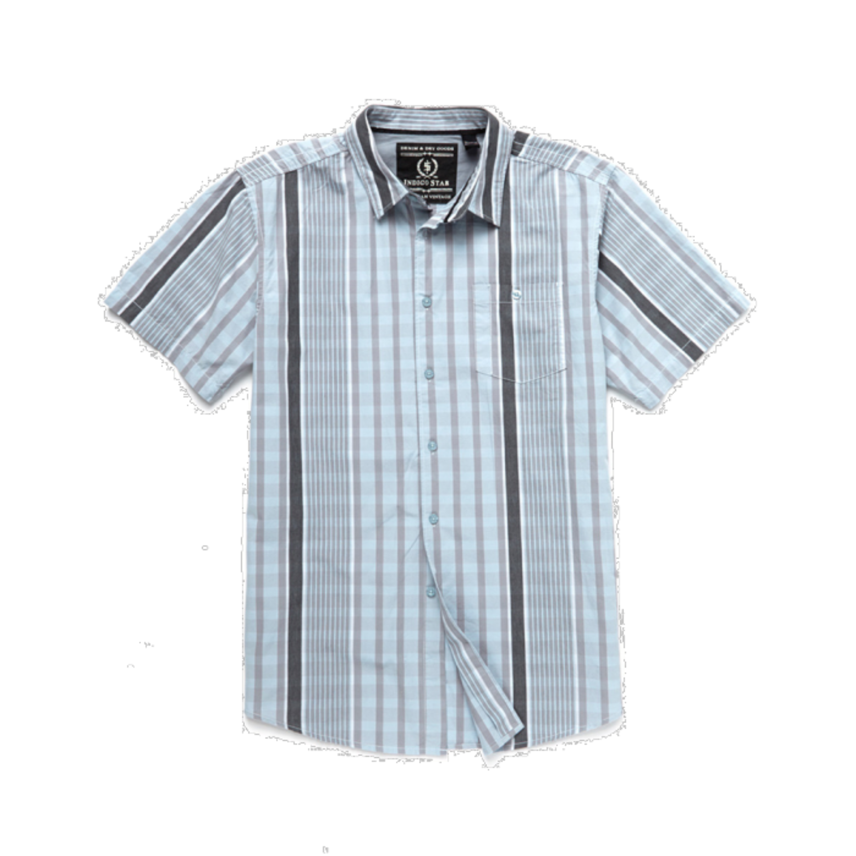 Light Blue Plaid Storm Button-Up