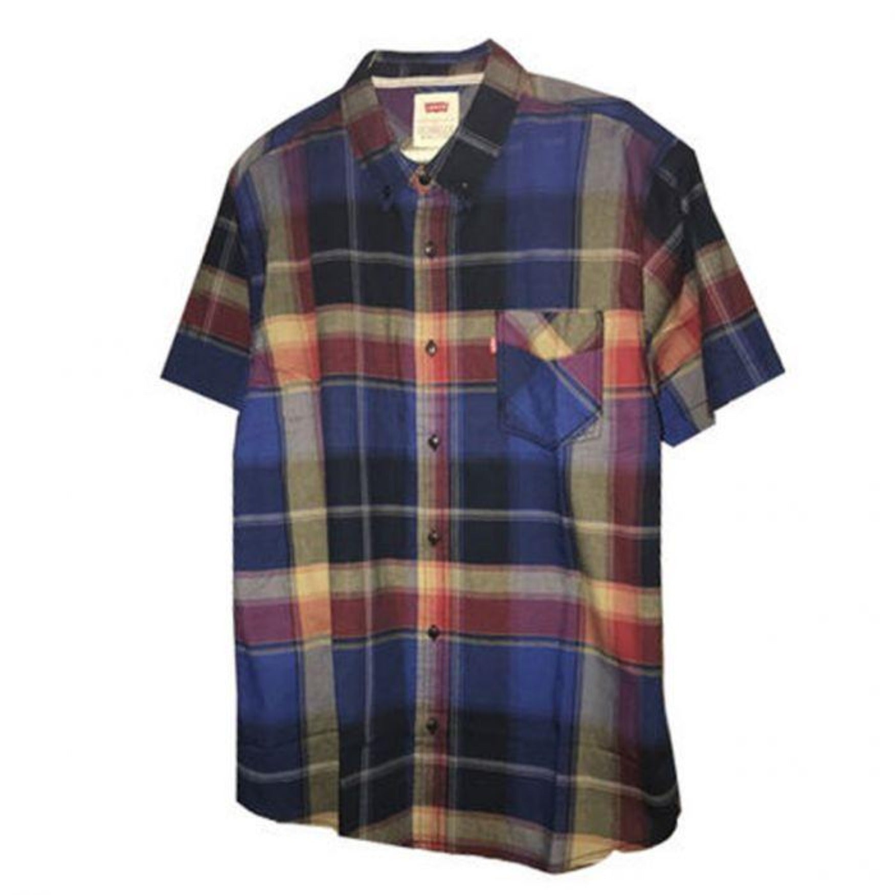 Men's Multicolor Plaid Short Sleeve Shirt