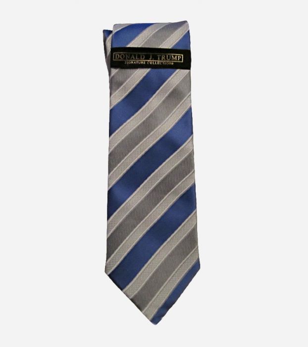 Blue & Gray Silk Men's Tie