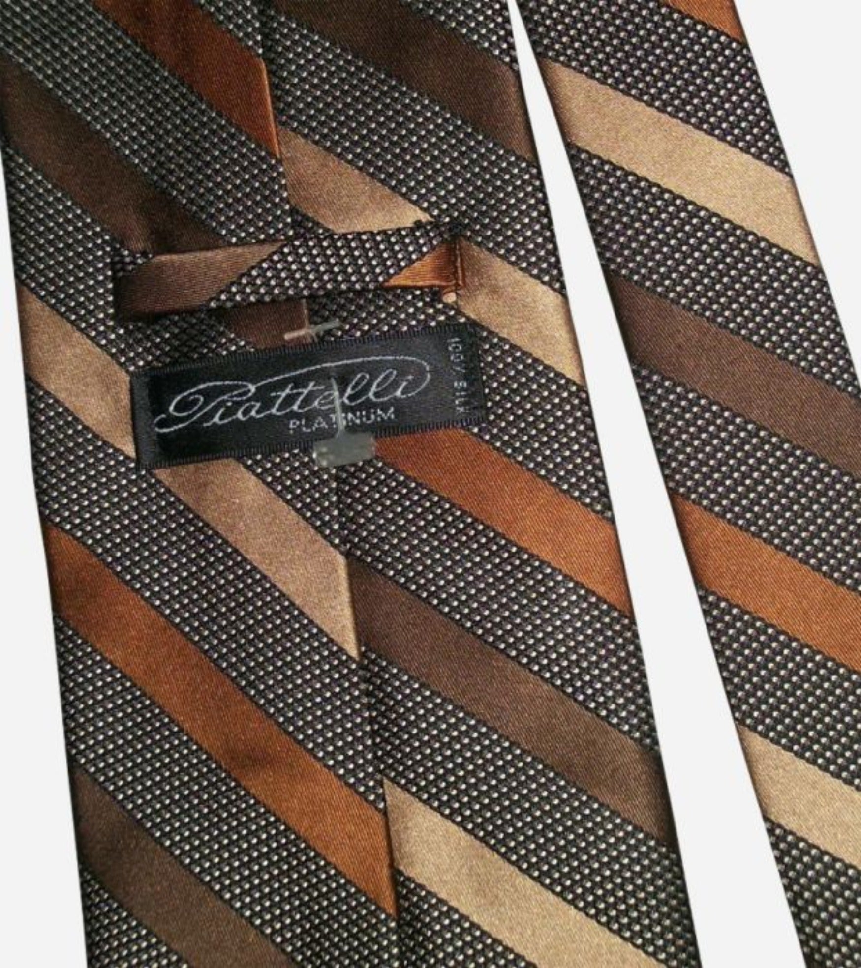 Brown & Beige Dots Silk Tie