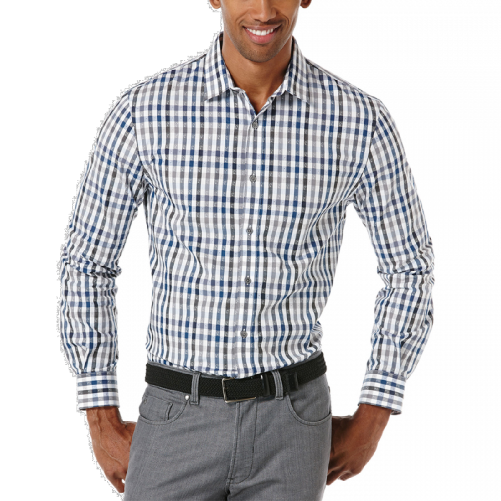 Coastal Fjord Plaid Jacquard Button-Up