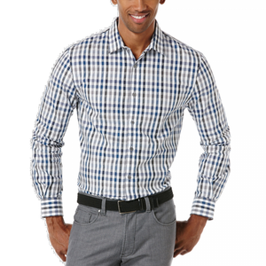 Coastal Fjord Plaid Jacquard Button-Up