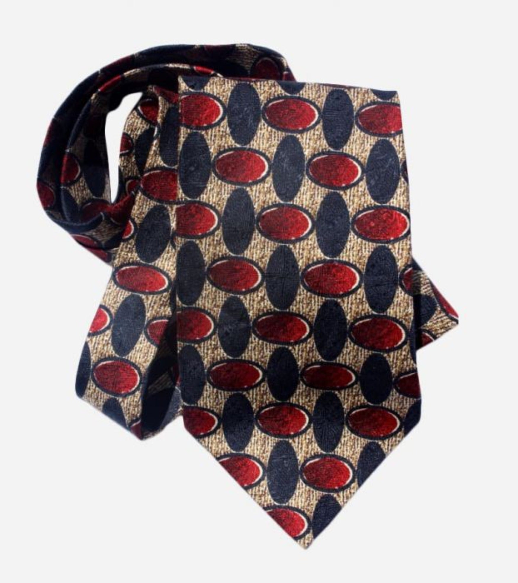 Red and Blue Geometric Print Men's Tie