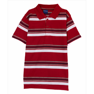 Burgundy & White Stripe Polo