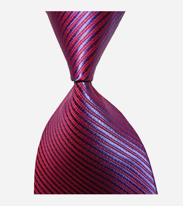 Blue and Red Stripes Silk Men's Tie