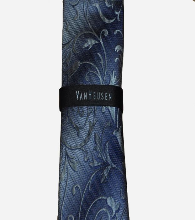 Blue & Grey Skinny Silk Necktie