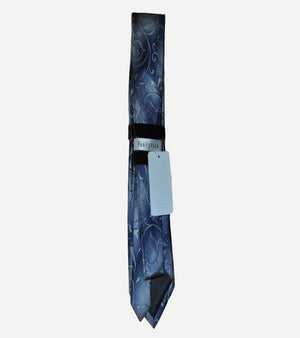 Blue & Grey Skinny Silk Necktie