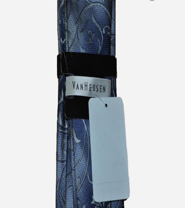 Blue & Grey Skinny Silk Necktie